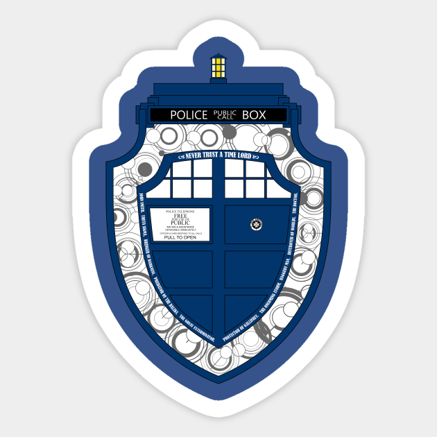 TARDIS of Arms Sticker by whobot